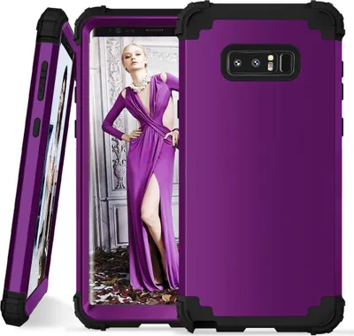 Produktbild von Galaxy Note 8 Hülle, LaimTop Heavy Duty 3 in 1 Hybrid Hart PC Flexibel TPU Silikon Stossfest Kratzfest Tasche Schutzhülle für Samsung Galaxy Note 8 Lila