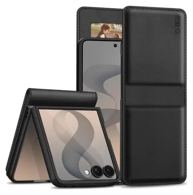 Produktbild von Tech-Protect Wallet Hülle für Samsung Galaxy Z Flip 8 - Eleganter Schutz in Schwarz KP41239