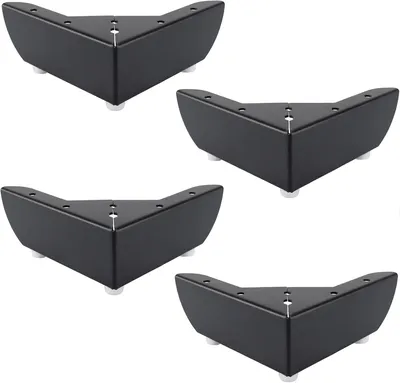 Zdjęcie produktu dla Nogi meblowe, wysokość 50 mm, 4 sztuki, metal, czarny, do mebli