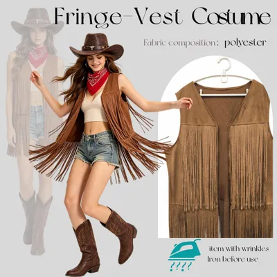 Immagine prodotto di Costume da hippie, costume da cowgirl, frange, per festival
