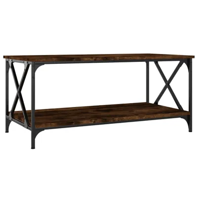 Produktbild von vidaXL Couchtisch Räuchereiche 100x50x45 cm Holzwerkstoff und Eisen