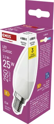 LED Lampe Classic Candle / E14 / 2,2 W (25W) / 250 lm / Neutral Weiß