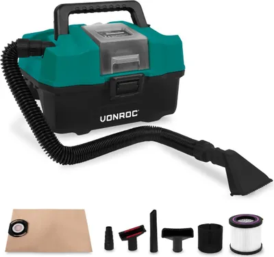 Produktbild von Vonroc Tragbarer Allzweckstaubsauger - 20V - Inkl. Zubehör - ohne Akku und Schnellladegerät