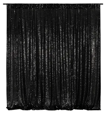 Produktbild von 244x244cm Schwarzer Pailletten Hintergrundstoff für Hochzeiten und Feiern