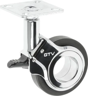 Obrázek produktu pro Černá ocelovo-plastová kolečka s brzdou, 60 mm