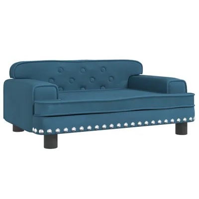 Image de Lit pour chien bleu 70x45x30 cm velours
