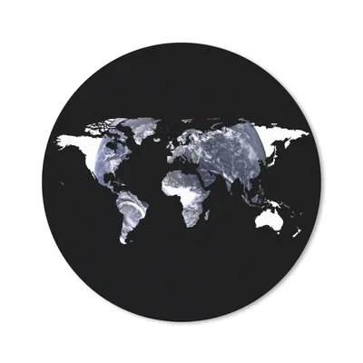 Produktbild von MuchoWow® Mauspad Mousepad Weltkarte - Schwarz - Globus 40x40 cm - Mousepads - Maus Mat - Pad - Mausunterlage - Schreibtisch Accessoires