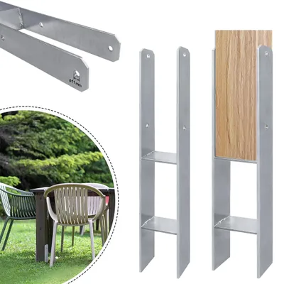 Obrázok produktu pre XMTECH 4 kusy H-stĺpiková podpera 81 mm H-kotva Sada kotiev v žiarovo pozinkovanom vyhotovení, celková dĺžka: 600 mm, hrúbka materiálu: 5 mm