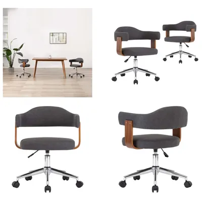 Productafbeelding van vidaXL Eetkamerstoelen, 2 stuks, draaibaar, grijs, beuken en stof - Eetkamerstoel - Eetkamerstoelen - Eetstoel - Eetstoelen