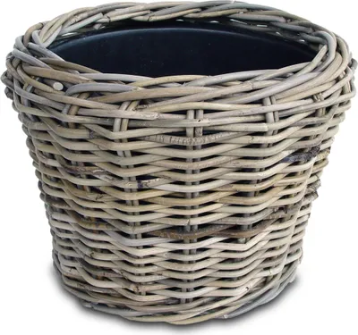 Immagine prodotto di Vaso per piante in rattan con inserto in plastica - DRYPOT circa 33 x 24 cm - vaso moderno e luminoso