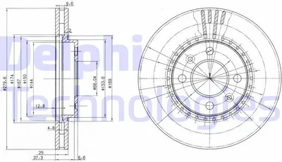 Produktbild von 2x DELPHI Bremsscheibe BG2619 für SAAB 9000 Schrägheck 9000 43 9mm 280mm