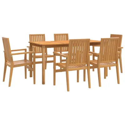 Produktbild von vidaXL 7-tlg. Garten-Essgruppe Massivholz Teak