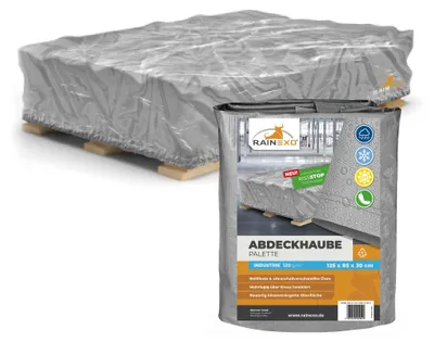 Produktbild von RAINEXO Abdeckplane für Palettenrahmen in Silber 120g/m² 125x85x30cm