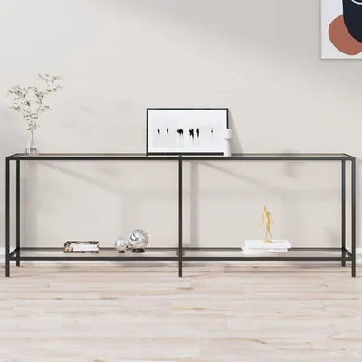 Produktbild von Moderne Wandtafel mit transparentem, gehärtetem Glas und einem X-förmigen Metallrahmen – ein geräumiger Seitentisch