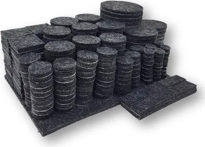 Produktbild von Filzgleiter 300 Stück Schwarz diverse Größen selbstklebend Möbel und Bodenschutz