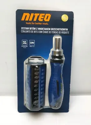 Produktbild von Niteo Bit-Set mit Schraubendreher 31 Teile Flachspitze