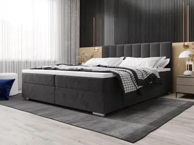 A bedroom scene featuring a bed.