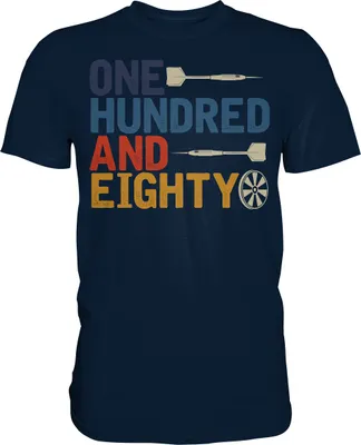 Produktbild von Darts Sport Dartpfeile Turnier Einhundertachtzig 180 Dart T-Shirt – Navy / 5XL