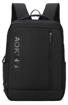 Productafbeelding van Aoking Uni Rugzak, zwart, met ritsvakken, 30x43 cm, polyester