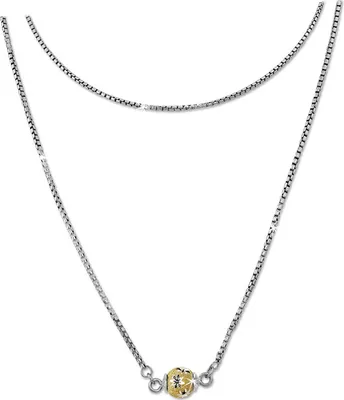 Produktbild von SilberDream Halskette Echt 925 Silber vergoldet 45cm Kugel silber gold D2SDK24845Y