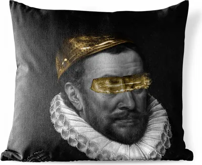 Produktbild von MuchoWow® Outdoor Kissen - Wilhelm von Oranien - Kunst - Gemälde - 40x40 cm - Wetterfest - Lounge Kissen - Kopfkissen - Interieur - Polster mit Bild