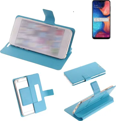Produktbild von K-S-Trade Schutzhülle Handyhülle kompatibel mit Samsung Galaxy A20 Flip cover Handy case Smartphone Klapphülle blau