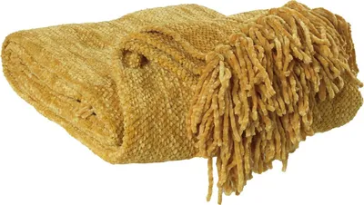 Produktbild von Decke - Goldfarben - 130 x 180 cm - mit Fransen