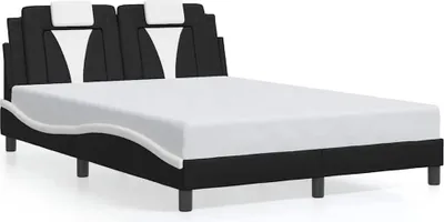 Produktbild von vidaXL Bettgestell "Viana" ohne Matratze Schwarz und Weiß 140x190 cm Kunstleder