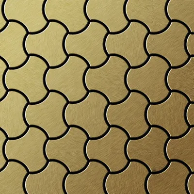 Produktbild von Mosaik Fliese massiv Metall Titan gebürstet gold 1,6mm stark Ubiquity-Ti-GB