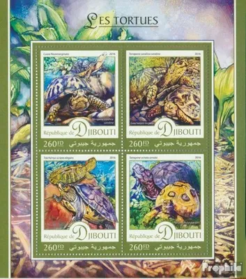 Produktbild von Briefmarken Dschibuti 2016 Mi 1124-1127 Kleinbogen (kompl. Ausg.) postfrisch Schildkröten