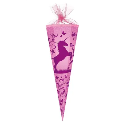 Produktbild von Schultüte / Zuckertüte / 85cm / eckig / "Einhorn"