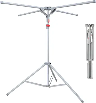 Immagine prodotto di Stendibiancheria Relaxdays, pieghevole, fino a 15 kg, regolabile in altezza, A x P: 100-180 x 125 cm, stendibiancheria, grigio