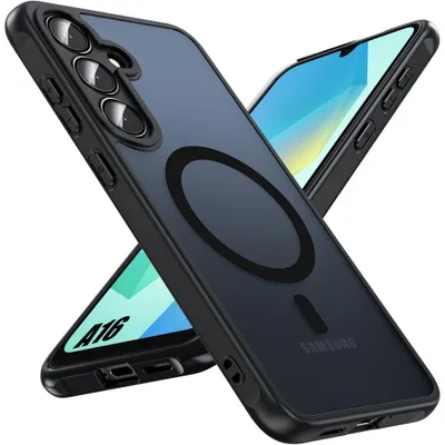 Image de Coque pour Samsung Galaxy A16 4G/5G avec Anneau Magnétique et Protection Caméra - Noir