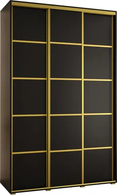 Produktbild von MEBLE KRYSPOL Davos 4 Schrank, drei Türen - 235,2x160x45 cm - Schwarz Schwarz Gold