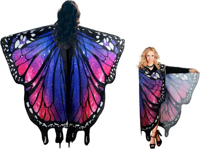 Produktbild von Umhang Schmetterling Kostüm Flügel Cape Karneval Fasching, lila