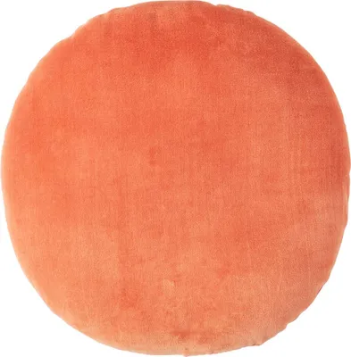 Produktbild von HOMESCAPES Samt Kissen, 40 cm rund, orange