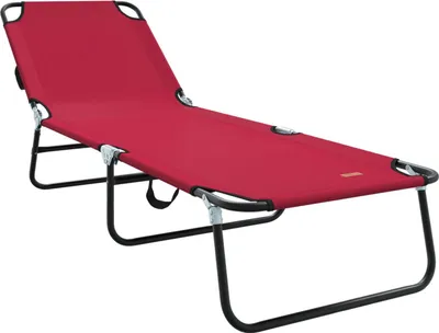 Produktbild von Möbel Klappbare Sonnenliege Portable Rot 600D Oxford Stoff - Gartenliegen 42003142