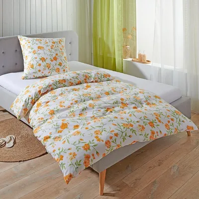 Produktbild von Traumschlaf Soft-Touch Mikrofaser Bettwäsche Nürnberg orange 240x220 cm + 2x 80x80 cm
