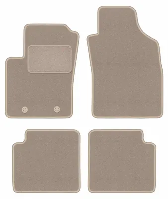 Productafbeelding van Velours automatten voor Fiat 500 2007-2013 (cabrio/hatchback) – 4-delig, beige, op maat – Wielganizator LUX