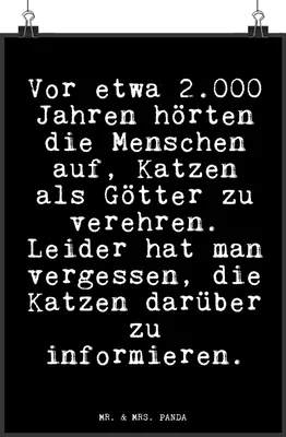 Produktbild von Mr. & Mrs. Panda Bild Vor etwa 2.000 Jahren... DIN A4 - Schwarz - Geschenk, drucke, Partner, Sprüche, Herrchen, Wandbild, lustig, Hunde, wanddeko, kunstdruck poster, Hund