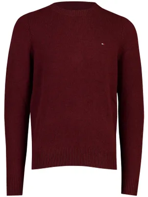 Image de Tommy Hilfiger 8720637341209, Adulte, Homme, Pull, Bourgogne, Col rond, Manches longues