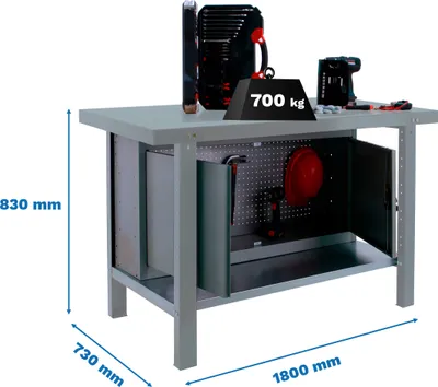 Zdjęcie produktu dla SIMONWORK BT6L PRO METAL CABINET 1800 CINZA Stół warsztatowy z parafuzy