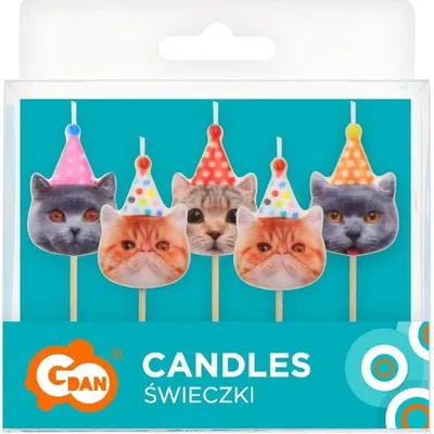 Immagine prodotto di Candele per torta 5pz gatti - Godan