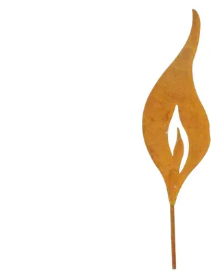 Produktbild von Flamme rost Metall Stecker Weihnachten Blumenstecker Deko Gartenstecker, Größe:14 x 5cm. L19cm