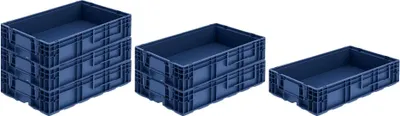 Produktbild von SuperSparSet 6x VDA KLT Kleinladungsträger mit Verbundboden | HxBxT 14,7x40x60cm | 22 Liter | KLT, Transportbox, Transportbehälter, Stapelbehälter