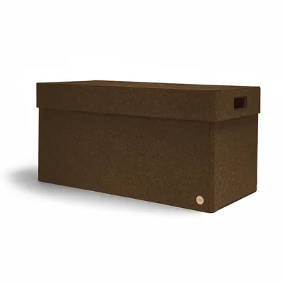 Produktbild von Aufbewahrungsbox CLASSIC Filz 75 x 37 x 37 cm mit Deckel in hellbraun meliert