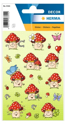 Produktbild von HERMA 3344 10x Sticker DECOR Glückspilz