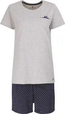 Produktbild von TOM TAILOR Damen Schlafanzug - Sleepwear, Rundhals, kurzarm Blau/Weiß 3XL