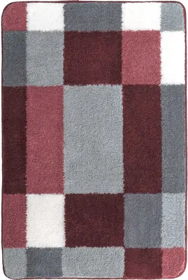 Produktbild von Badematte - Bordeaux - Grau - Weiß - Polyacryl - 70 x 120 cm