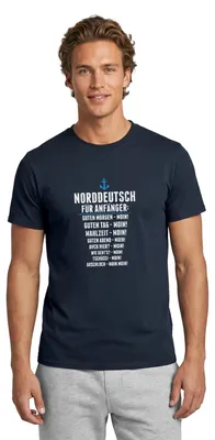 Produktbild von Spreadshirt Norddeutsch Für Anfänger Moin Übersetzung Männer T-Shirt, L, Navy